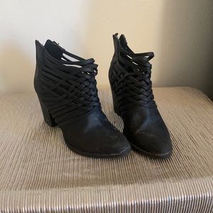 Black braided booties